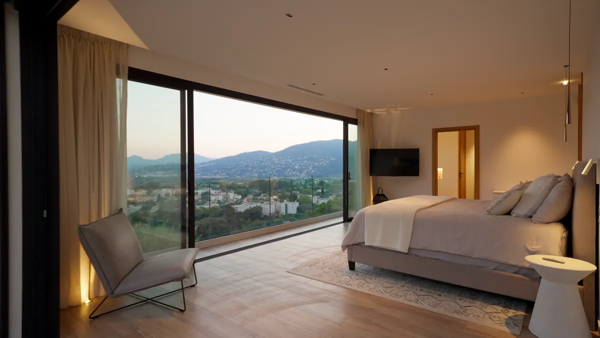 Intérieur · Villa · Chambre ouverte sur le paysage
